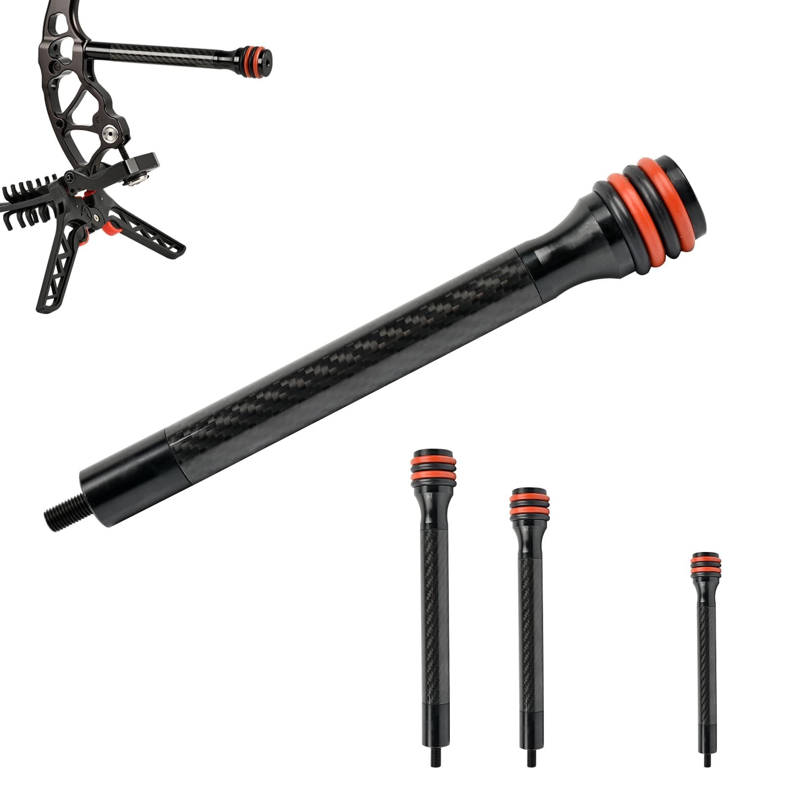 Archery 6″/8″ Bow Stabilizer- Carbon Fiber Bow Balance Bar with Damp