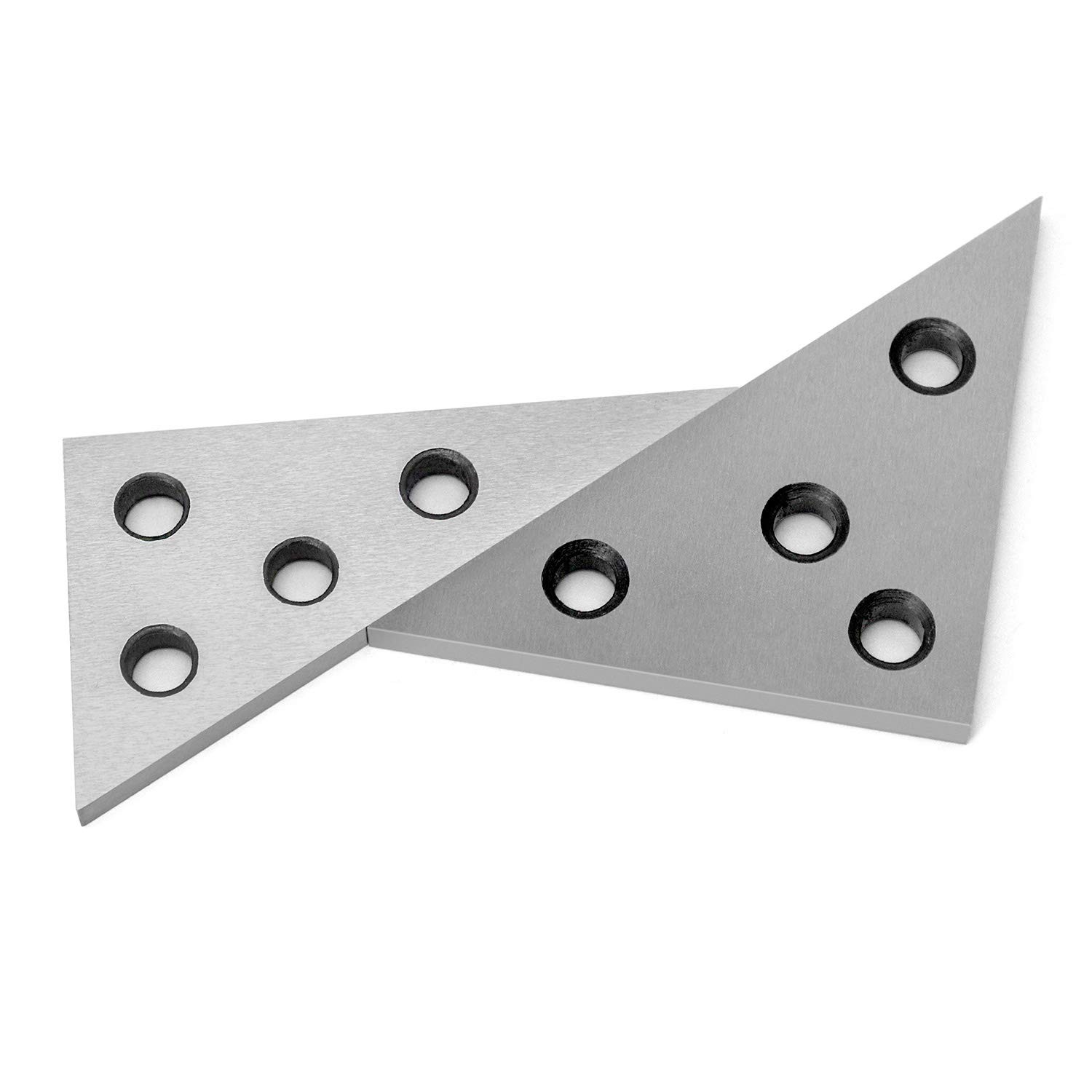 QWORK Solid Angle Plate Set, 2 Pcs Triangle Block, 30-60-90...