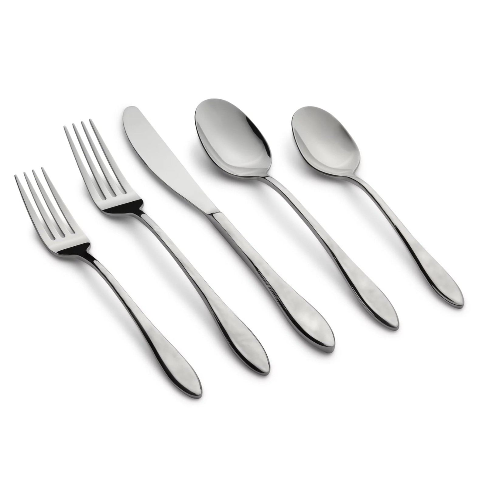 350920P660 Cassis Textured Mirror 20-Piece Flatware Set