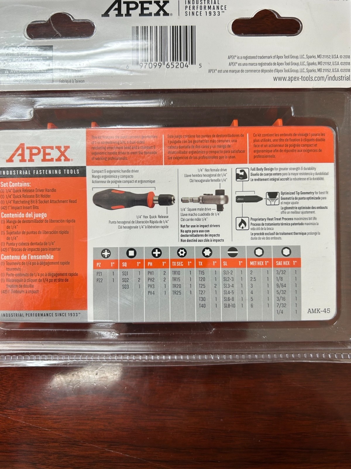 45-Piece Mini-Ratchet Screwdriver Bit Kit (AMK-45)