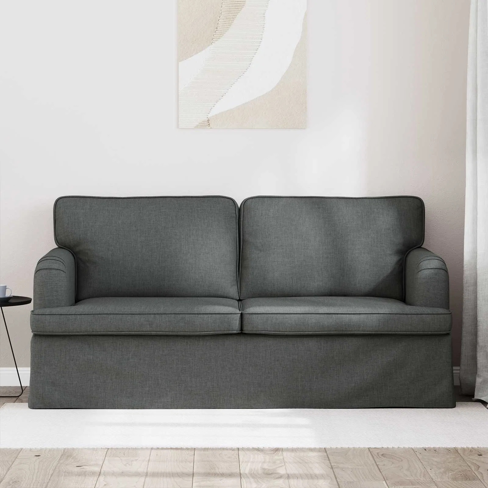 Sofa Dark Grey 63.78 x 31.50 x 33.46 in Fabric