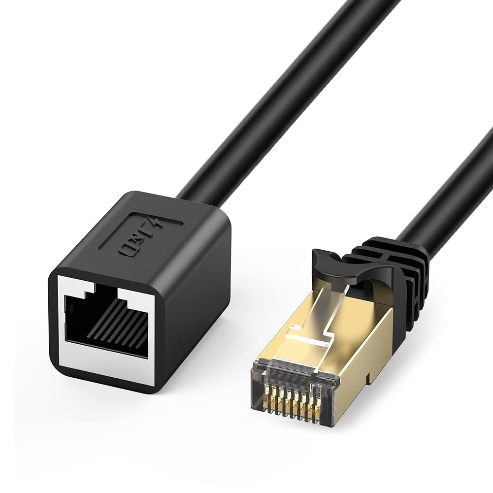 J&D Ethernet Extension Cable, Cat 6 Ethernet Extender Cable Adapter (6 Feet) ...