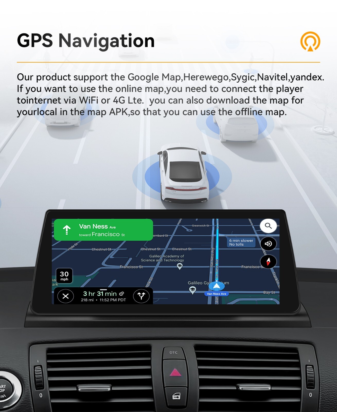 For BMW 1er E87 E88 E81 E82 CIC Carplay Sterep Navi GPS Android 13 MP3 2+32GB BT