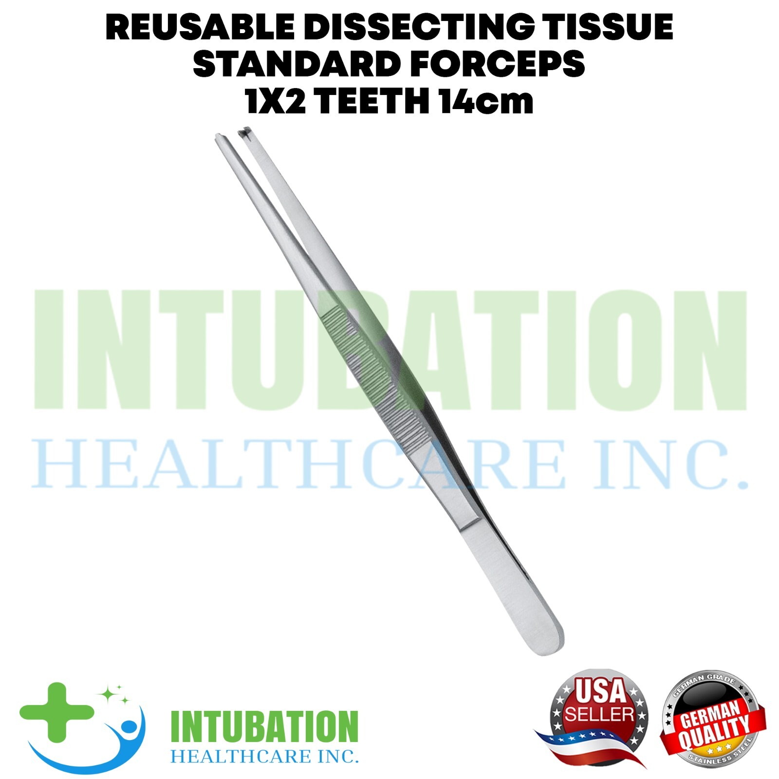 Dissecting Standard Stainless Steel Forceps (1x2 Teeth) Multiple Sizes