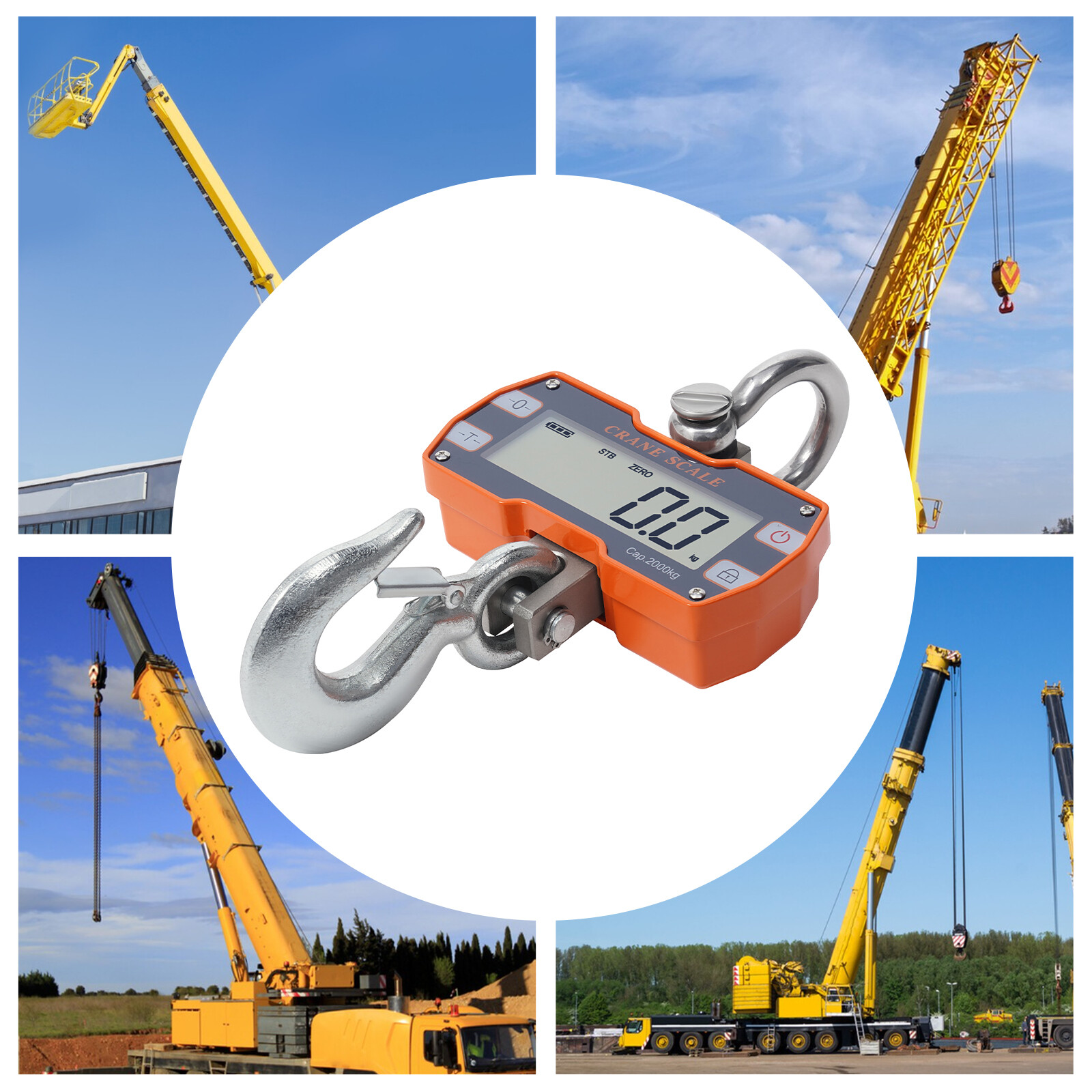 2Ton/4409lbs Digital Hanging Scale w/ Remote,Heavy Duty Industrial Crane Scale