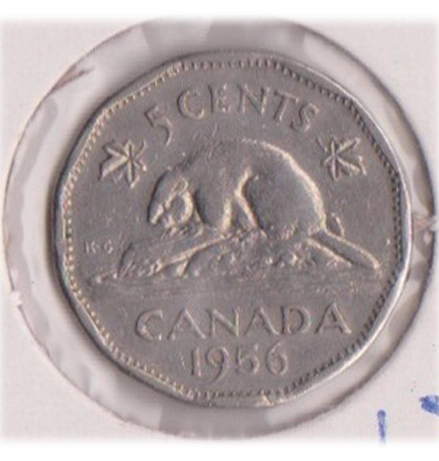 (H205-57) 1956 Canada 5c coin (BG)