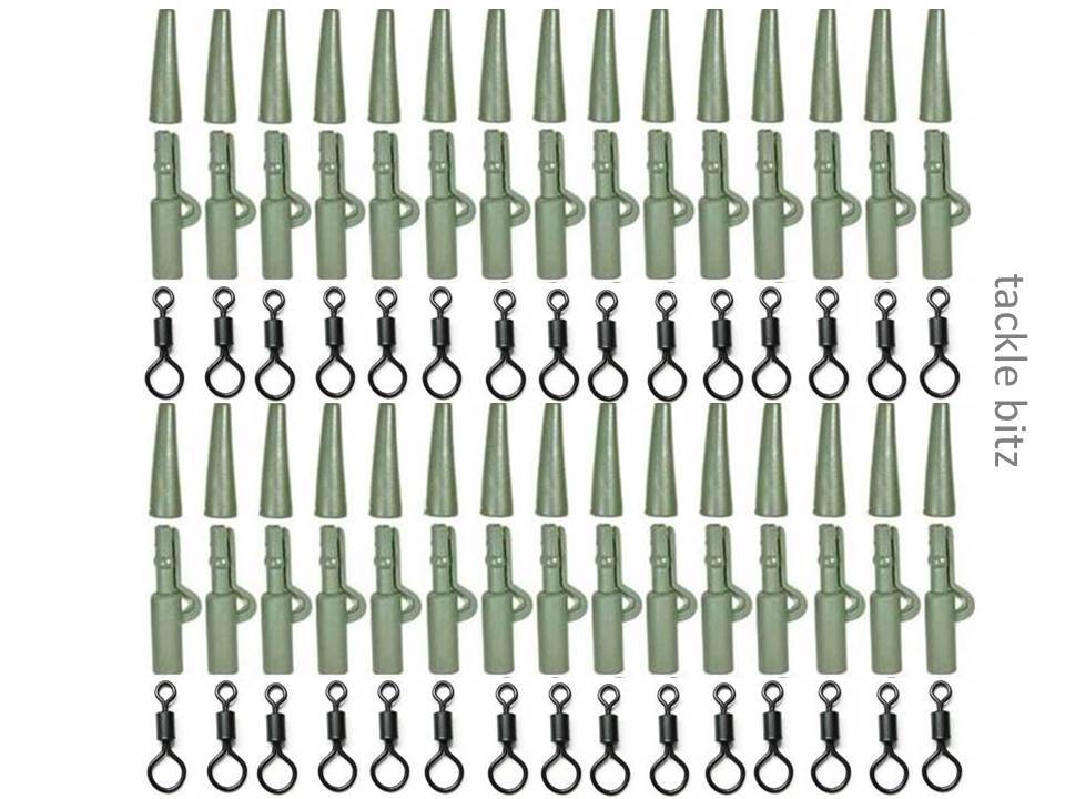 90pc BIG EYE Swivels Carp Fishing Tackle Safety Lead Clip for Hair Chod Rigs