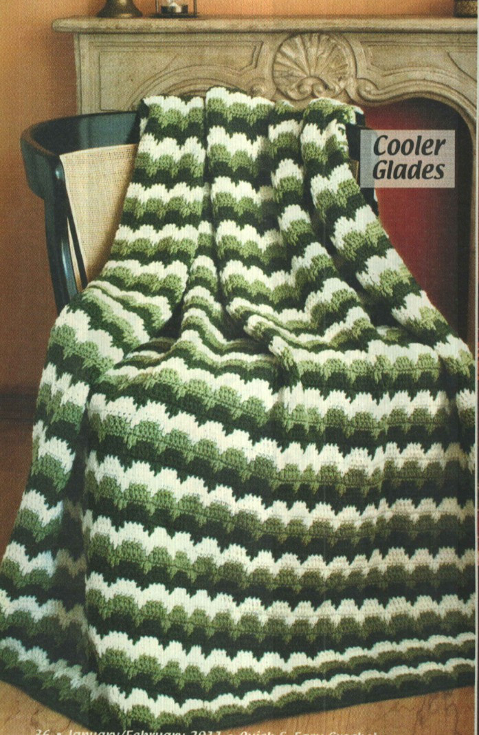 COOLER GLADES AFGHAN HOME DECOR CROCHET PATTERN INSTRUCTIONS