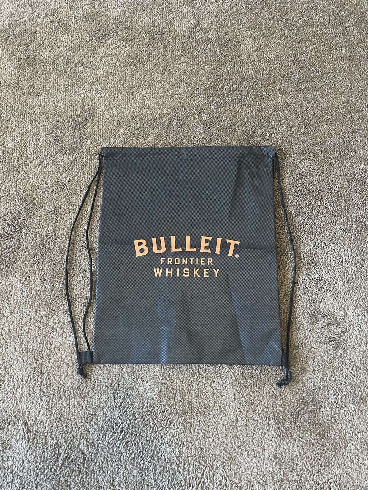 Bulleit Frontier Whiskey Black Drawstring Backpack/Bag