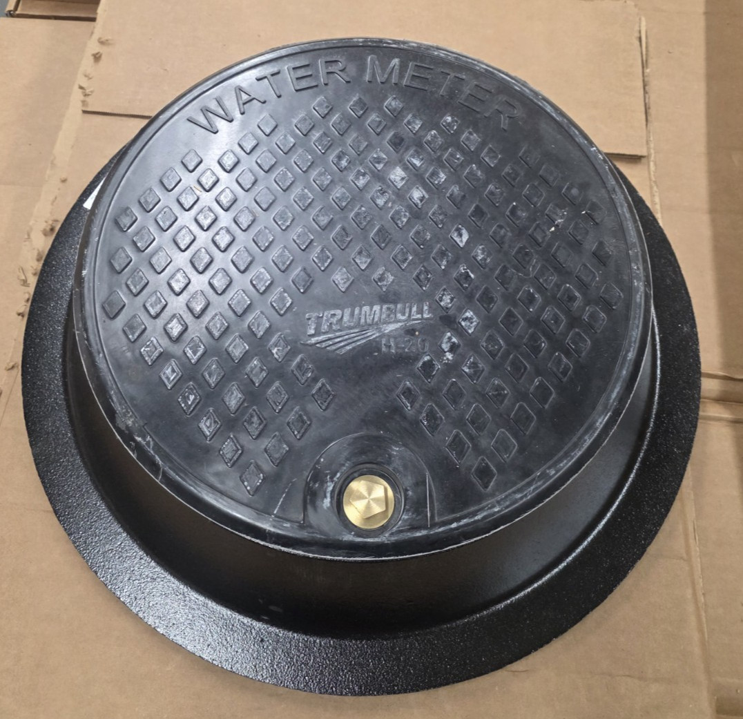 20" Meter Box Cover w/16" Composite H20 40K# Traffic Rated Top Lid w/AMR Bracket
