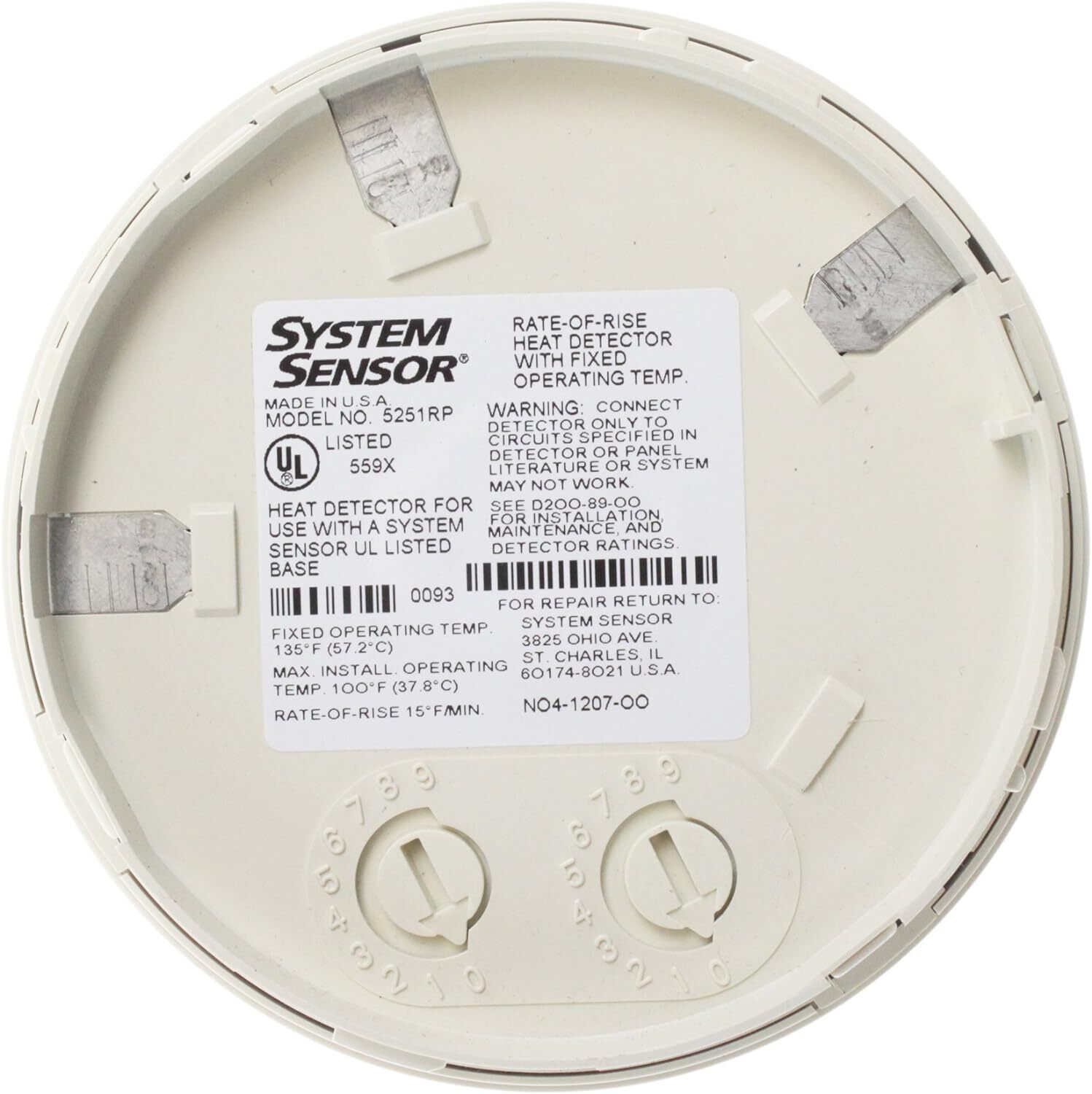 System Sensor 5251RP Intelligent Plug-In Thermal Heat Detector