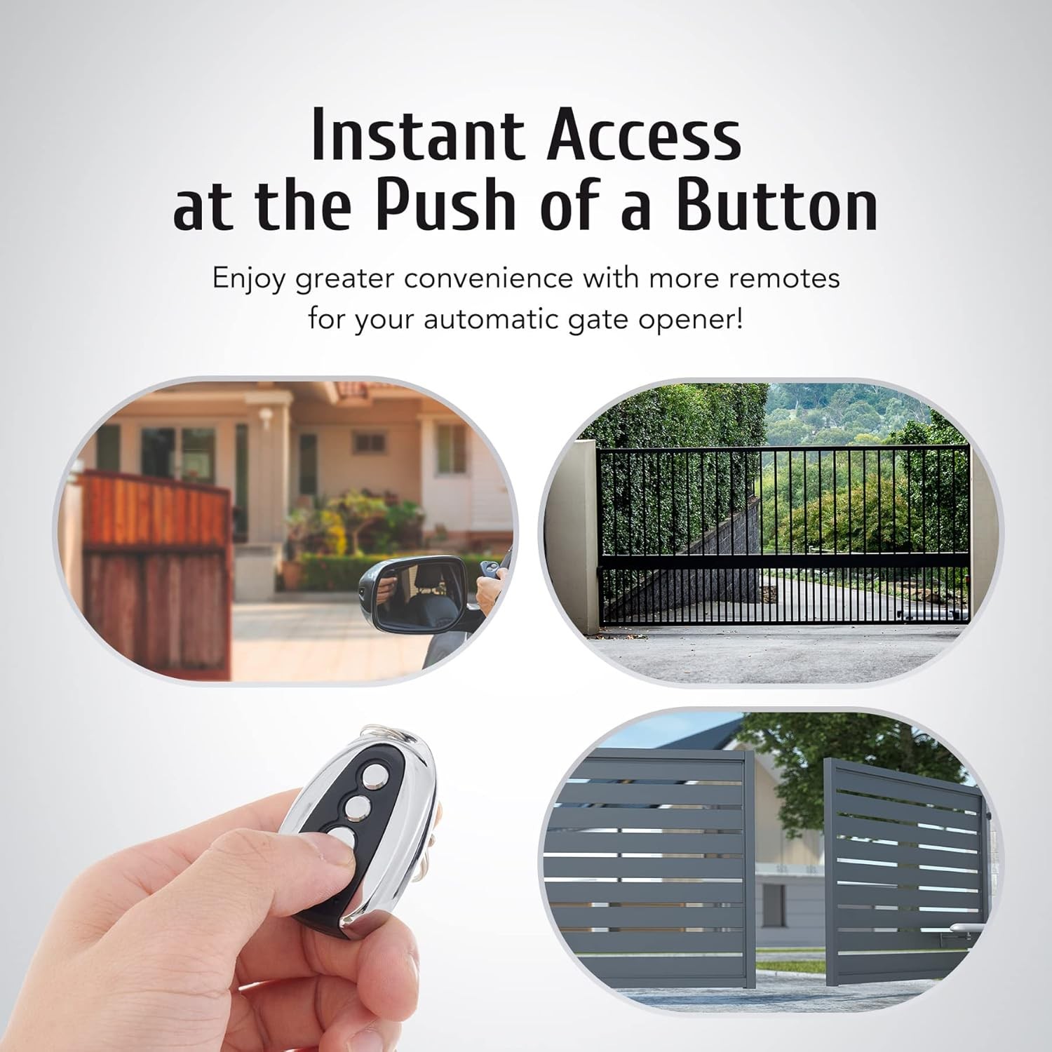 CO-Z Automatic Sliding Gate Opener Remote Control, remote control, Silver
