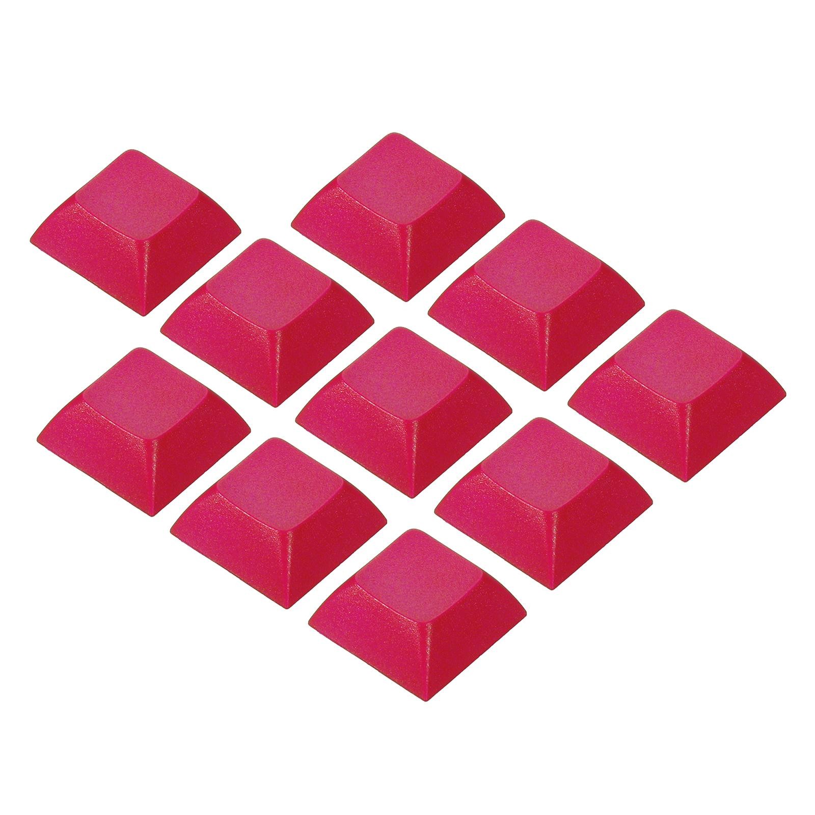 1U Blank Keycaps 10 Pack MX Keyboard Replacement Universal PBT Mechanical, Red