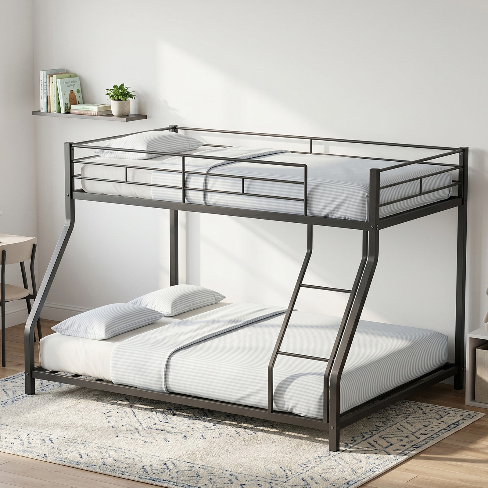 Bunk Bed Twin Over Full Upper 400lbs Lower 500lbs Capacity Metal Bed