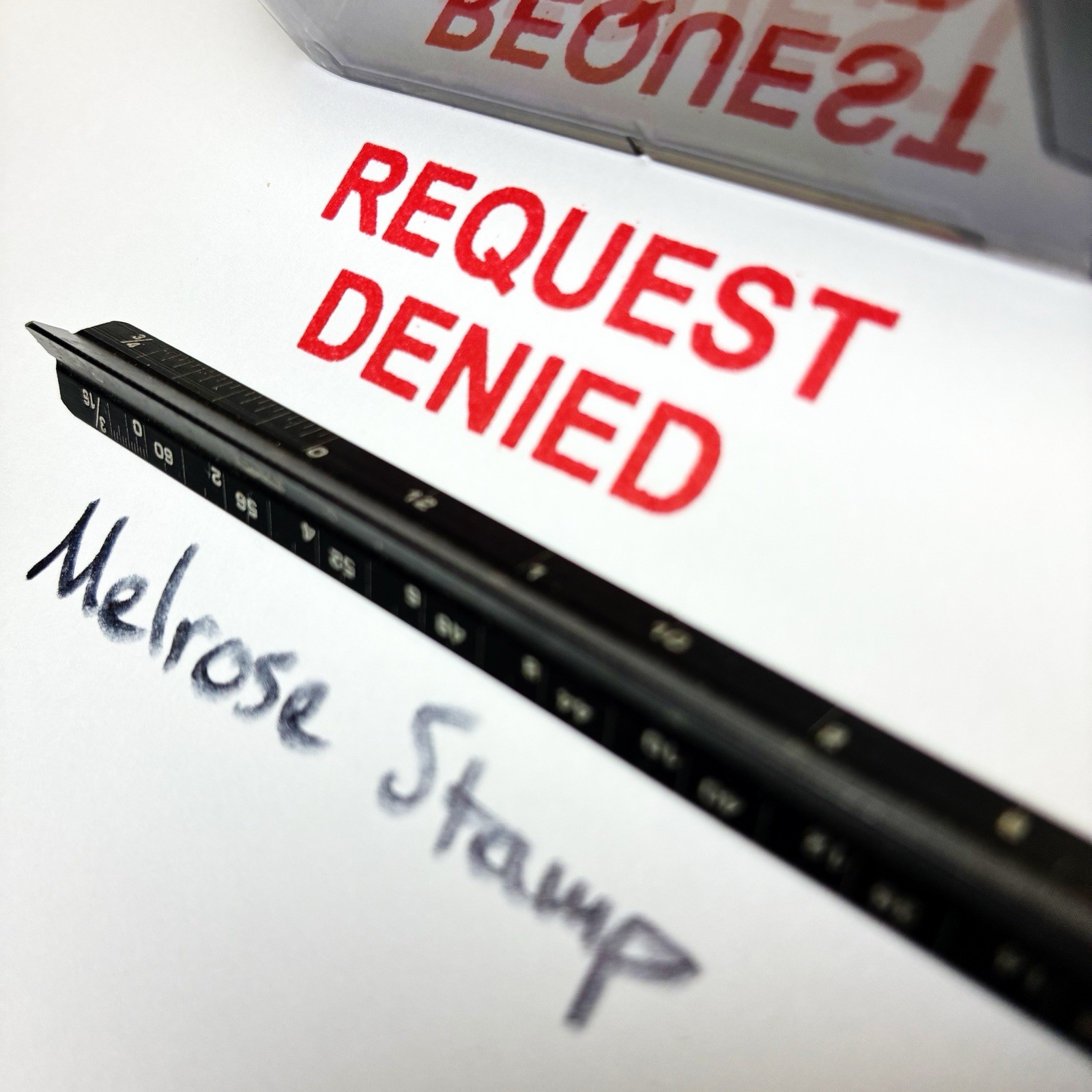 Request Denied Rubber Stamp Red Ink Self Inking Ideal 4913
