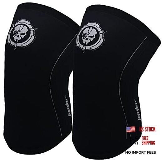 Knee Sleeves (1 Pair), 7mm Compression Knee Braces for Large Black