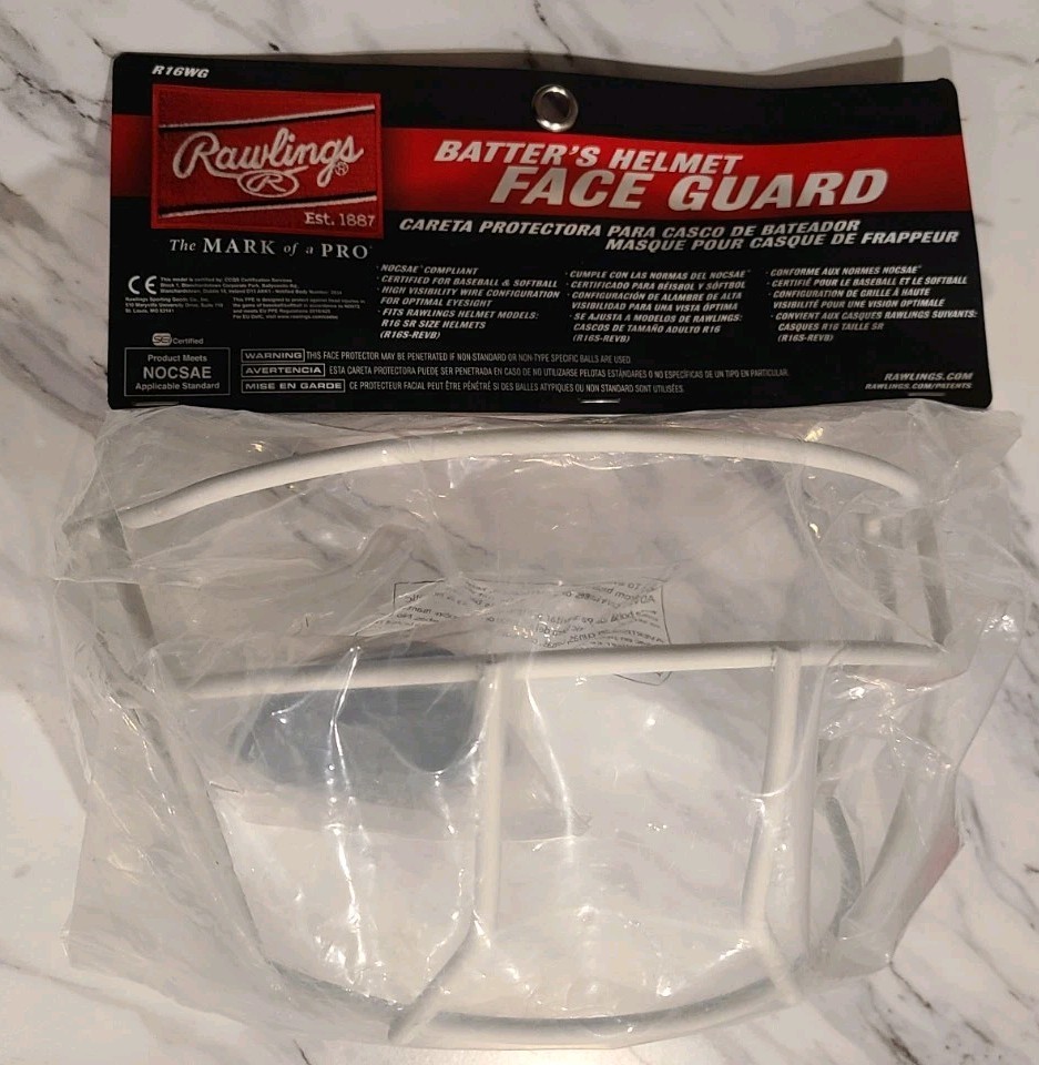 Rawlings Batter’s Baseball Softball Helmet Face Guard R16WG-W-New