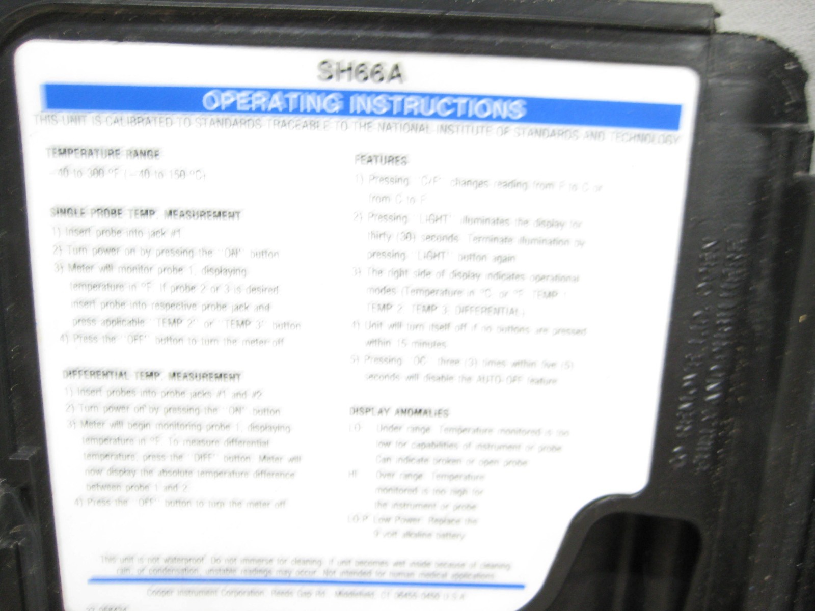 ELECTROTHERM SH66A DIGITAL TEMPERATURE MULTI PROBE IN CASE