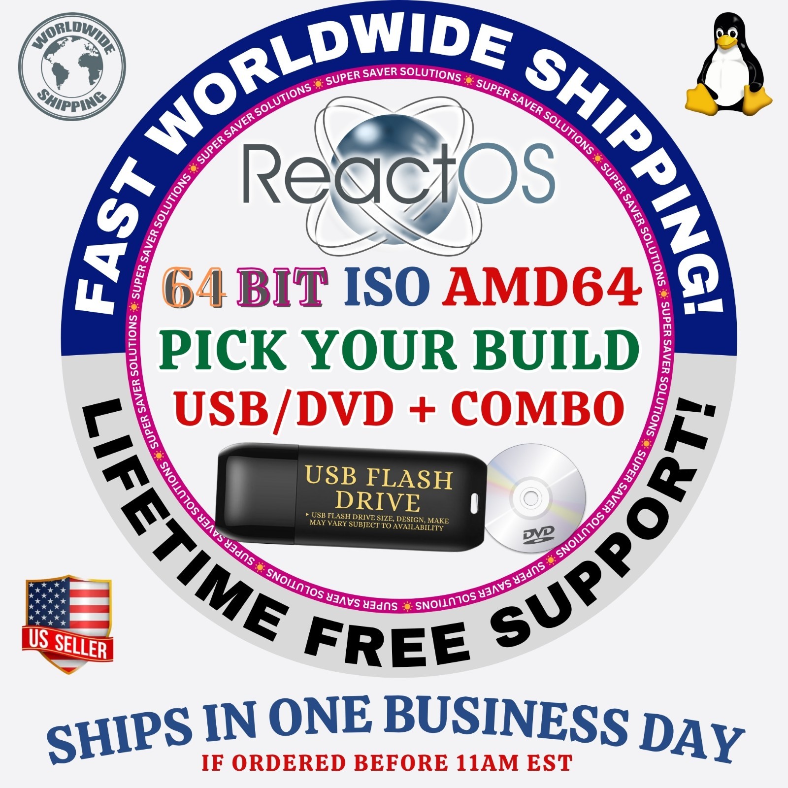 ReactOS LINUX OS ISO 64BIT USB-DVD LIVE-BOOT INSTALL | MAC PC CHROMEBOOK