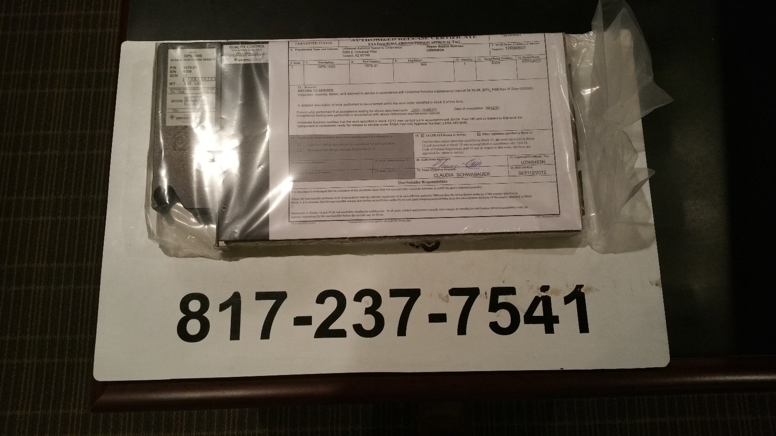 GPS, GPS1000, 1075-01, 8130 9/12