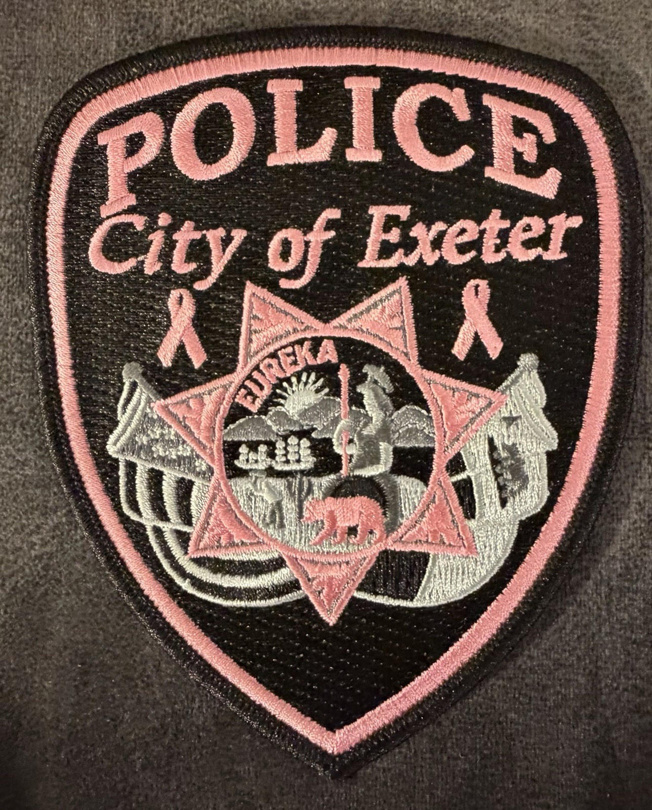 California Pink (Cancer Awareness) Patch. Exeter Police Dept.