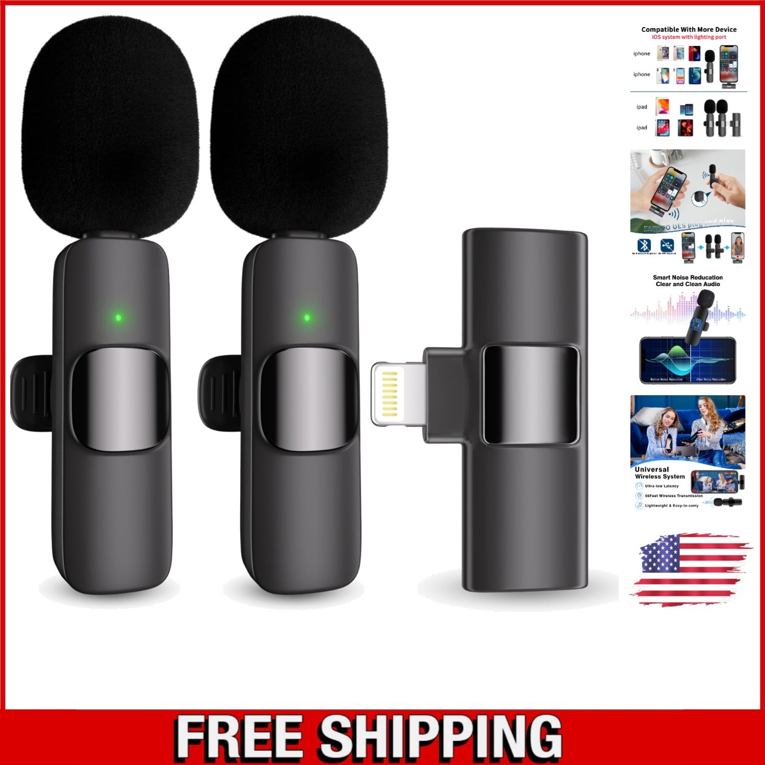 Omnidirectional Clip-On Microphone - Ideal for Vlogging and Live Streaming