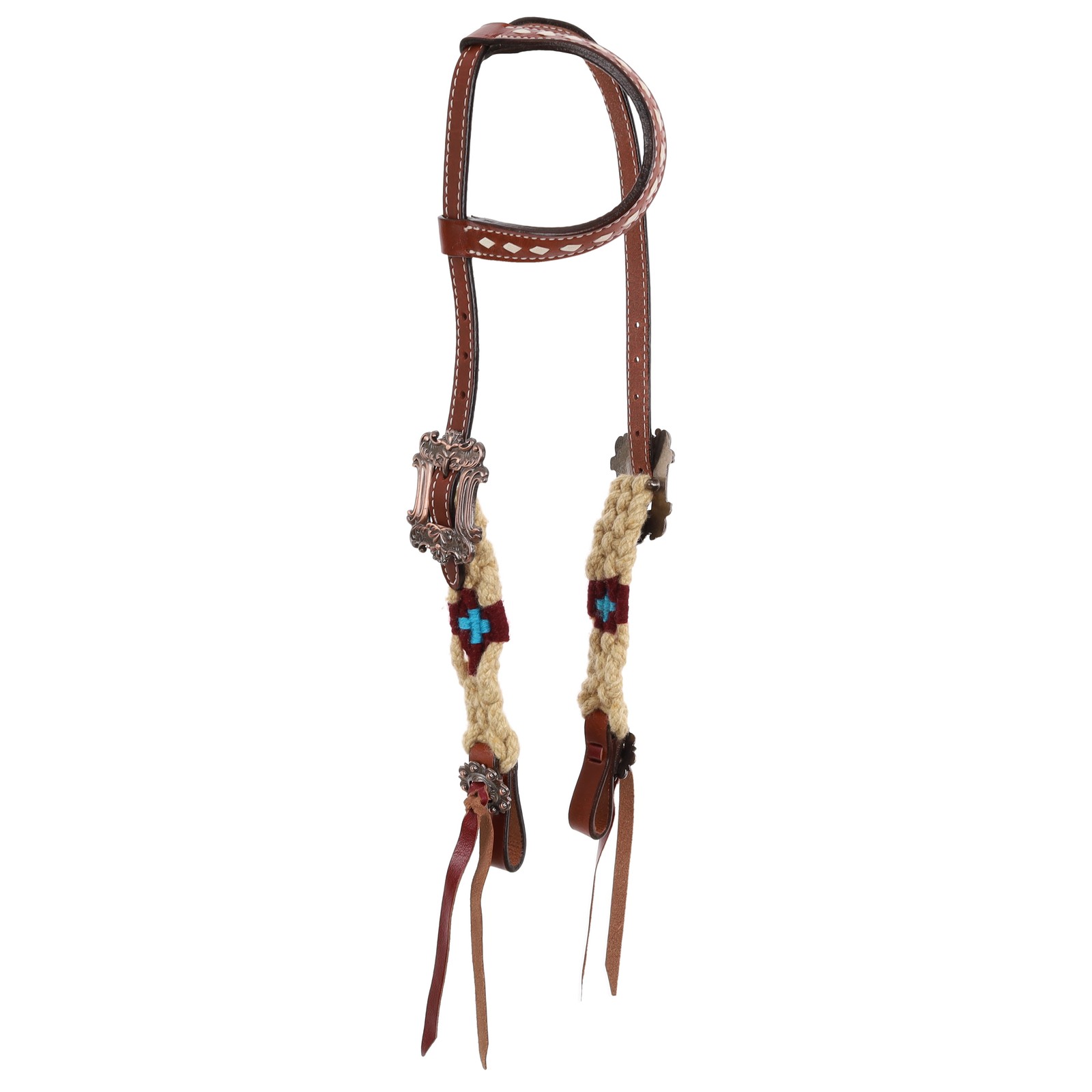 Showman Sand & Sky Mohair Single Ear Headstall & Breast Collar Set