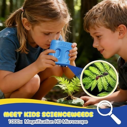 1000X Digital Handheld Microscope for Kids 2.0" IPS Screen Portable Rechargeable
