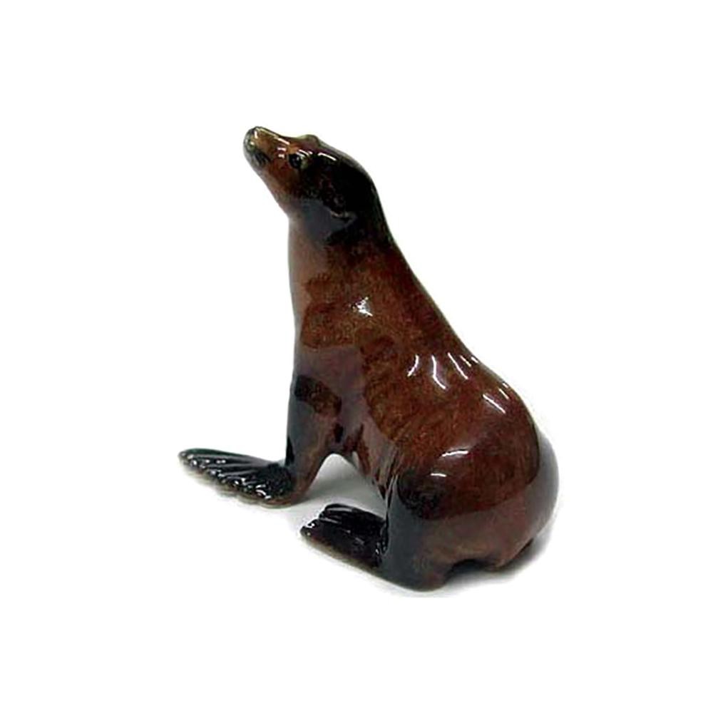 Northern Rose Sea Lion Head Up - Home Decor Reptile Miniature Porcelain Figurine