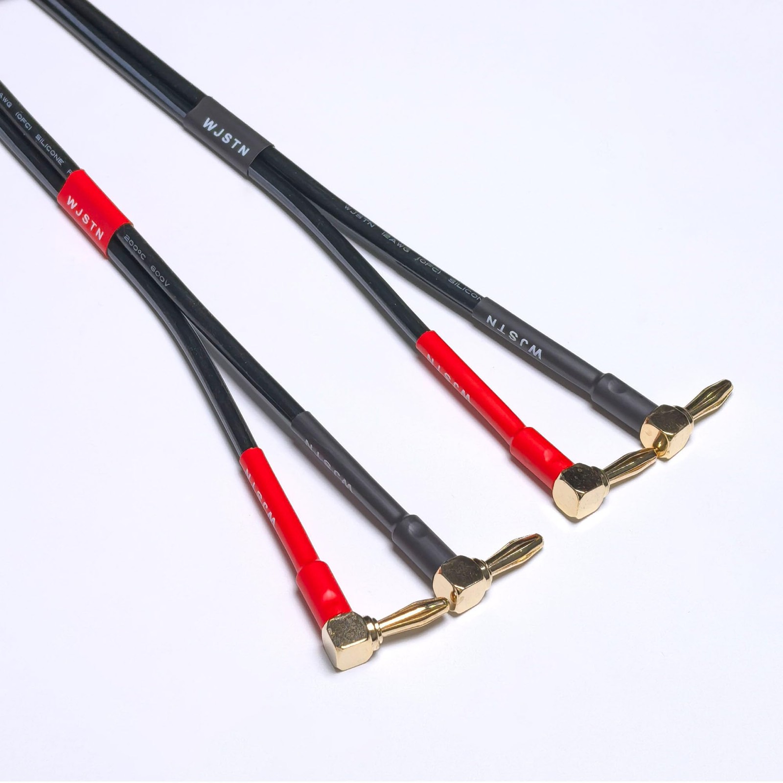 WJSTN RCA Male to Banana Plug right angle banana plug 3FT, Red+Black