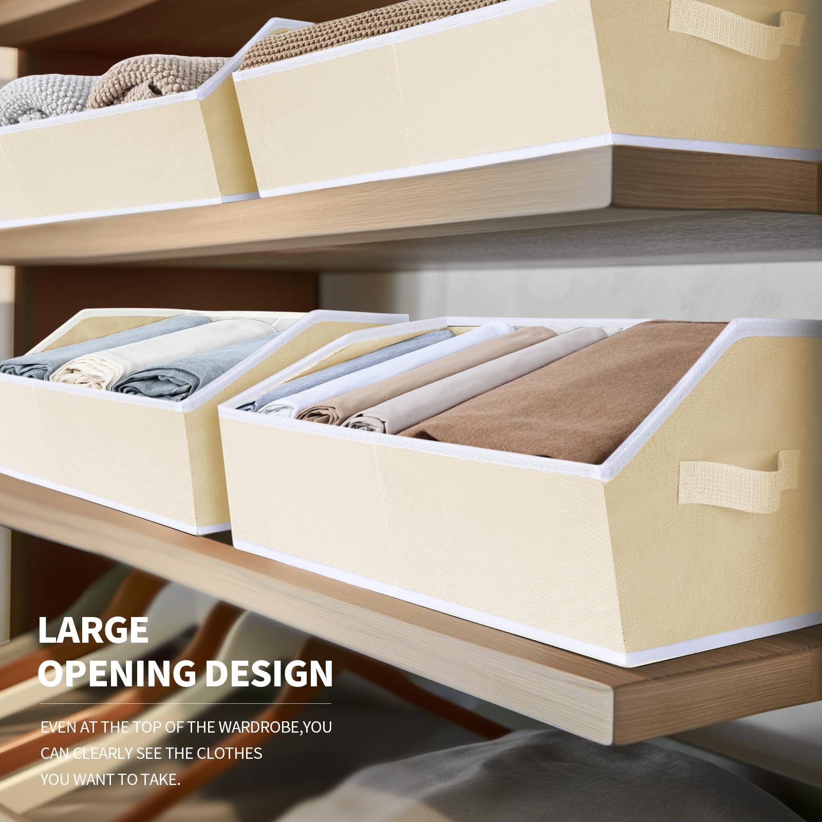 Cube Storage Organizer - Large Bins with Handle, Trapezoid Organizing Baskets...