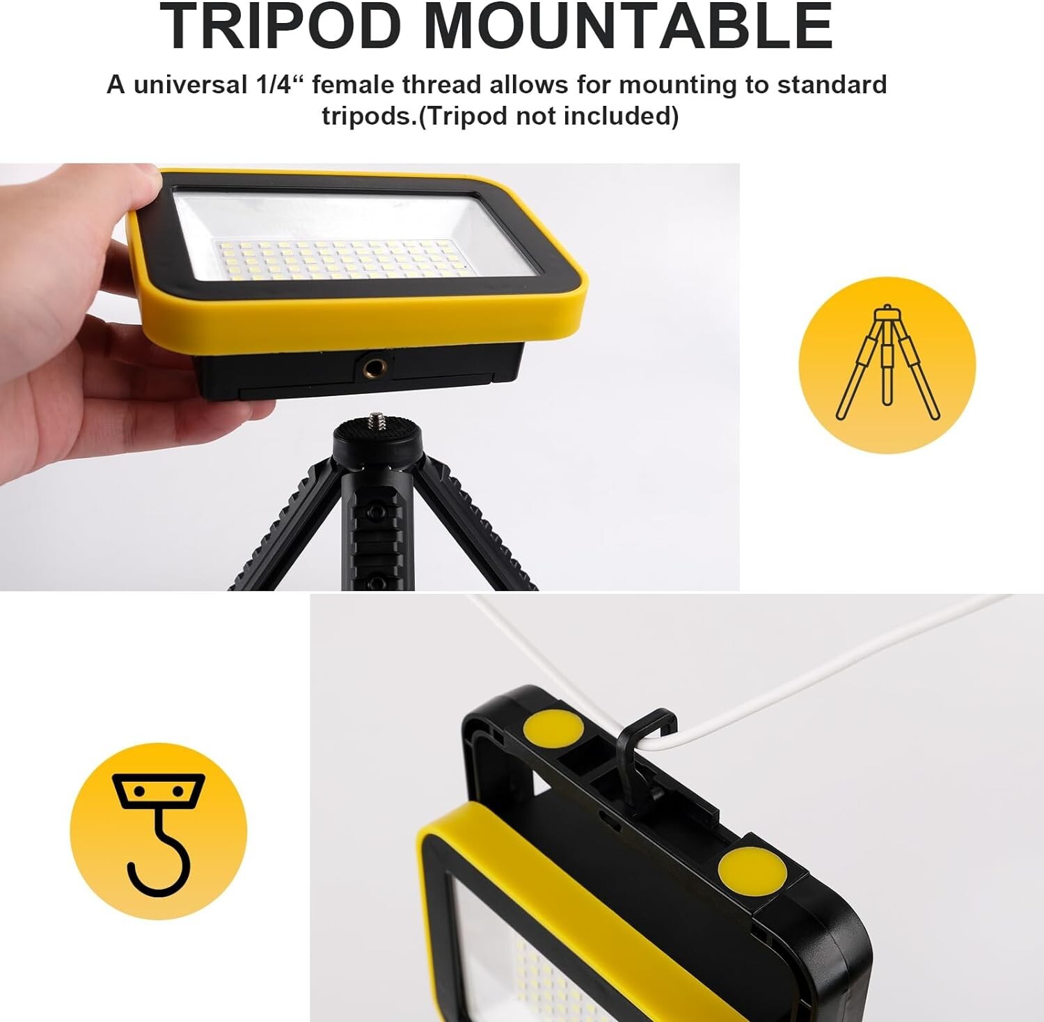 4 PACK LED Battery Work Lights Rechargeable Portable Flood Lights Camp Office US