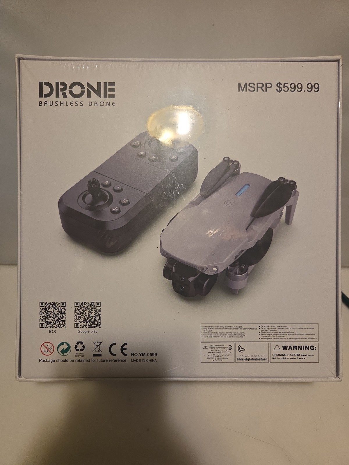 YOMI Brushless Drone With 4K Camera Silver NIB