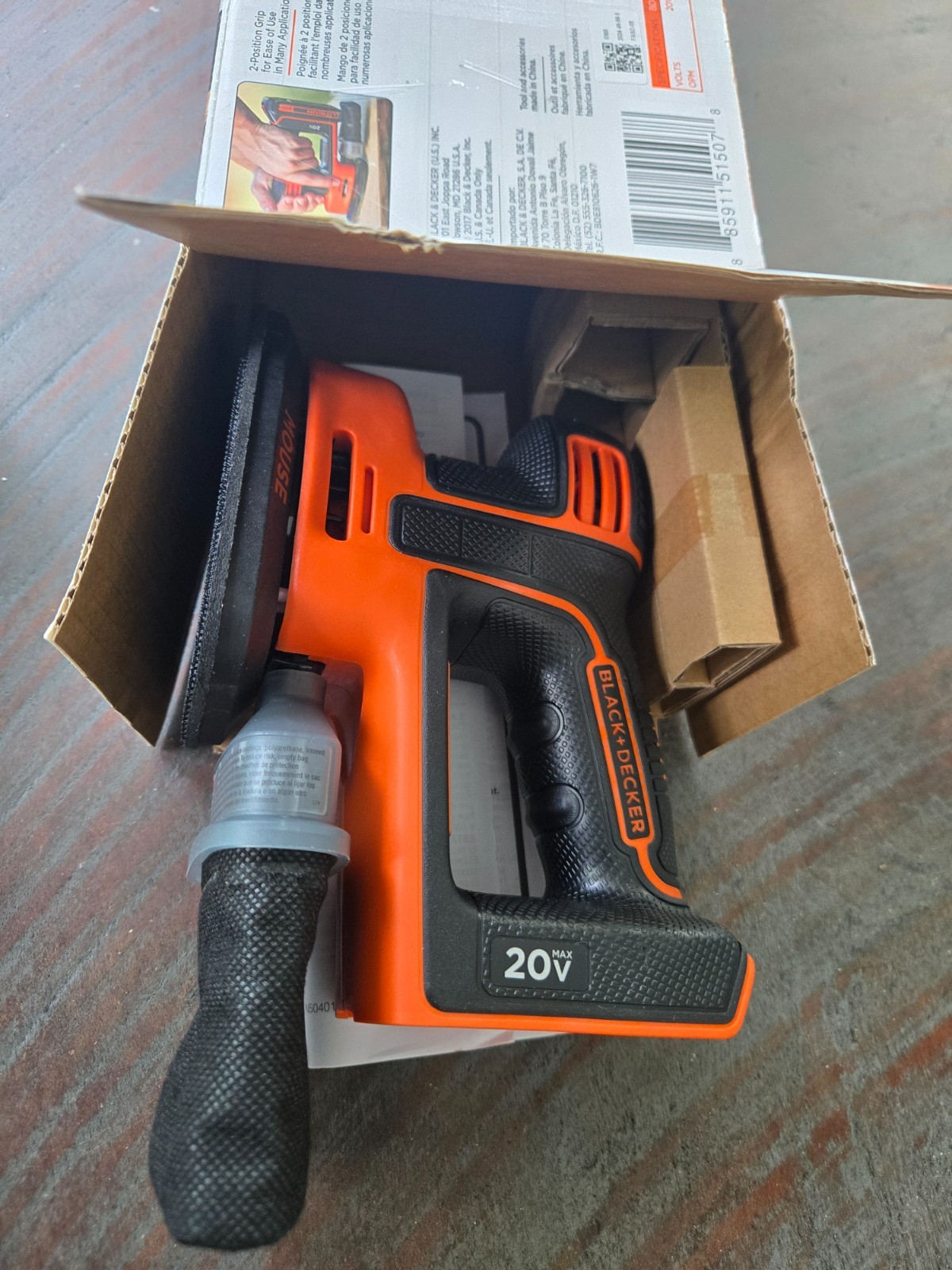 NEW BLACK+DECKER 20V Max 20Volt Mouse Detail Sander Tool Only. W/50 free Pads