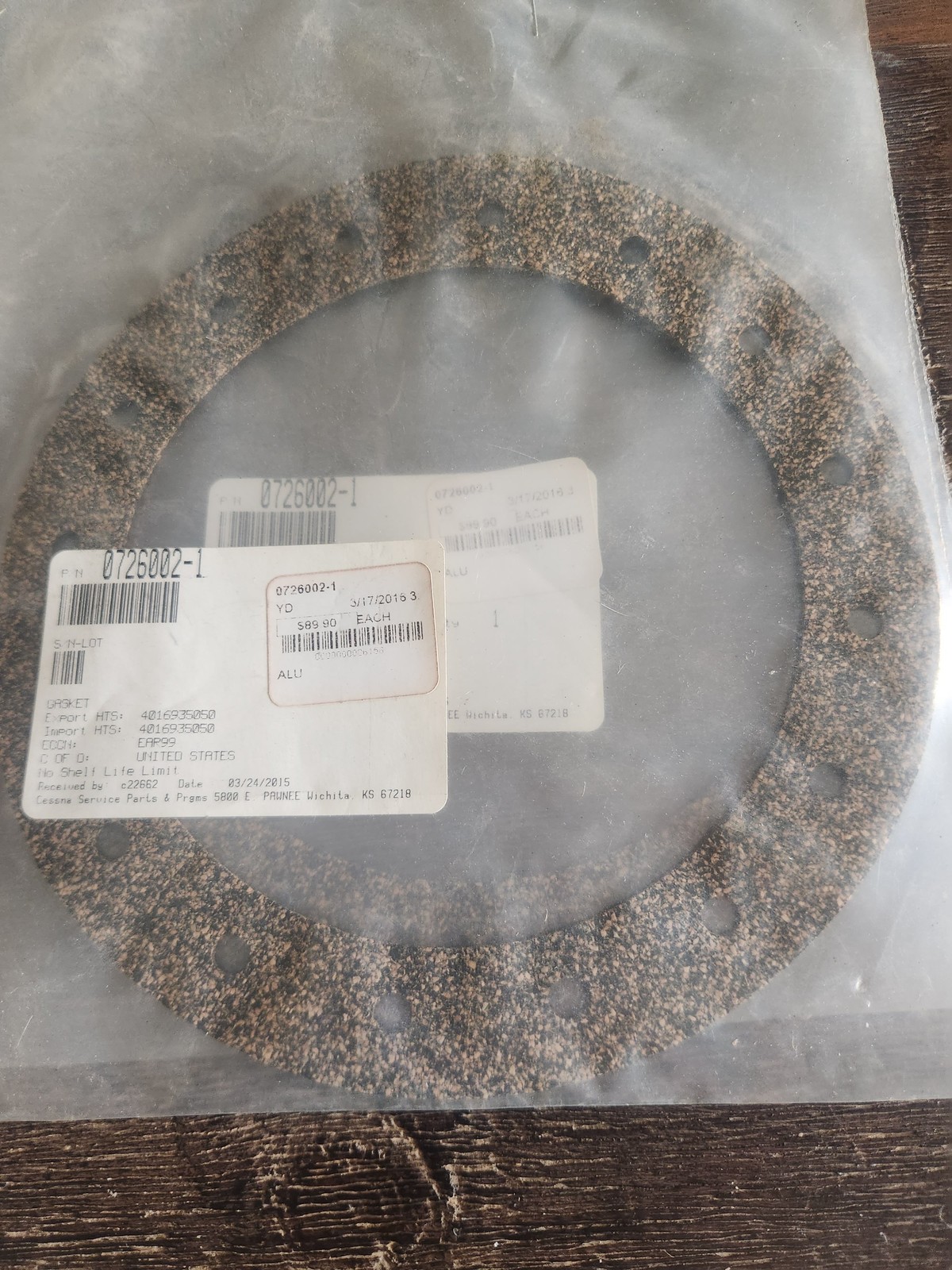 Textron Cessna Gasket 0726002-1