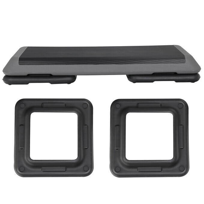 2PCS 43'' Aerobic Step Platform Adjustable Exercise Workout Stepper w/4 Riser