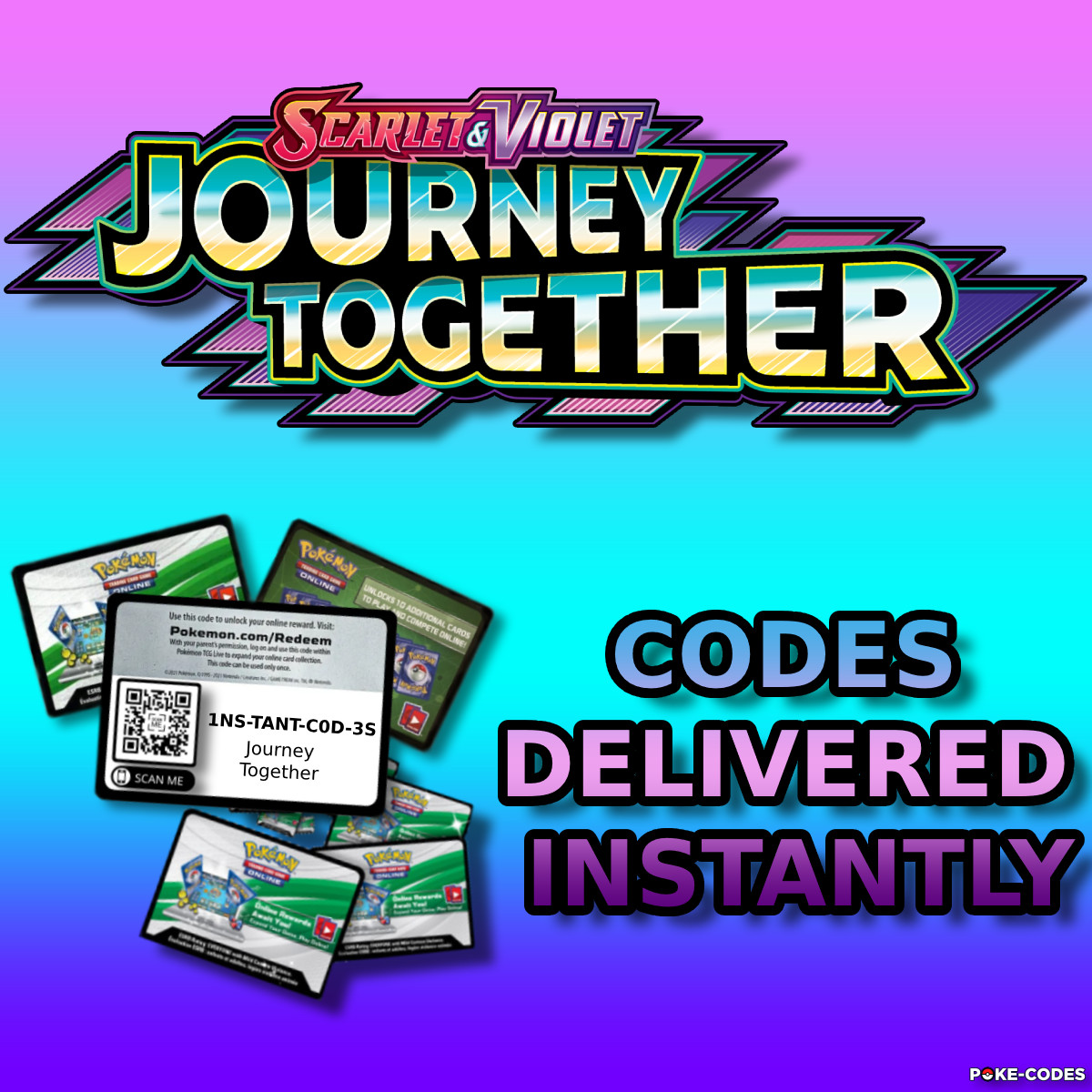 Pokemon - Journey Together TCG Code Cards - INSTANT DELIVERY - Active 3/28/2025