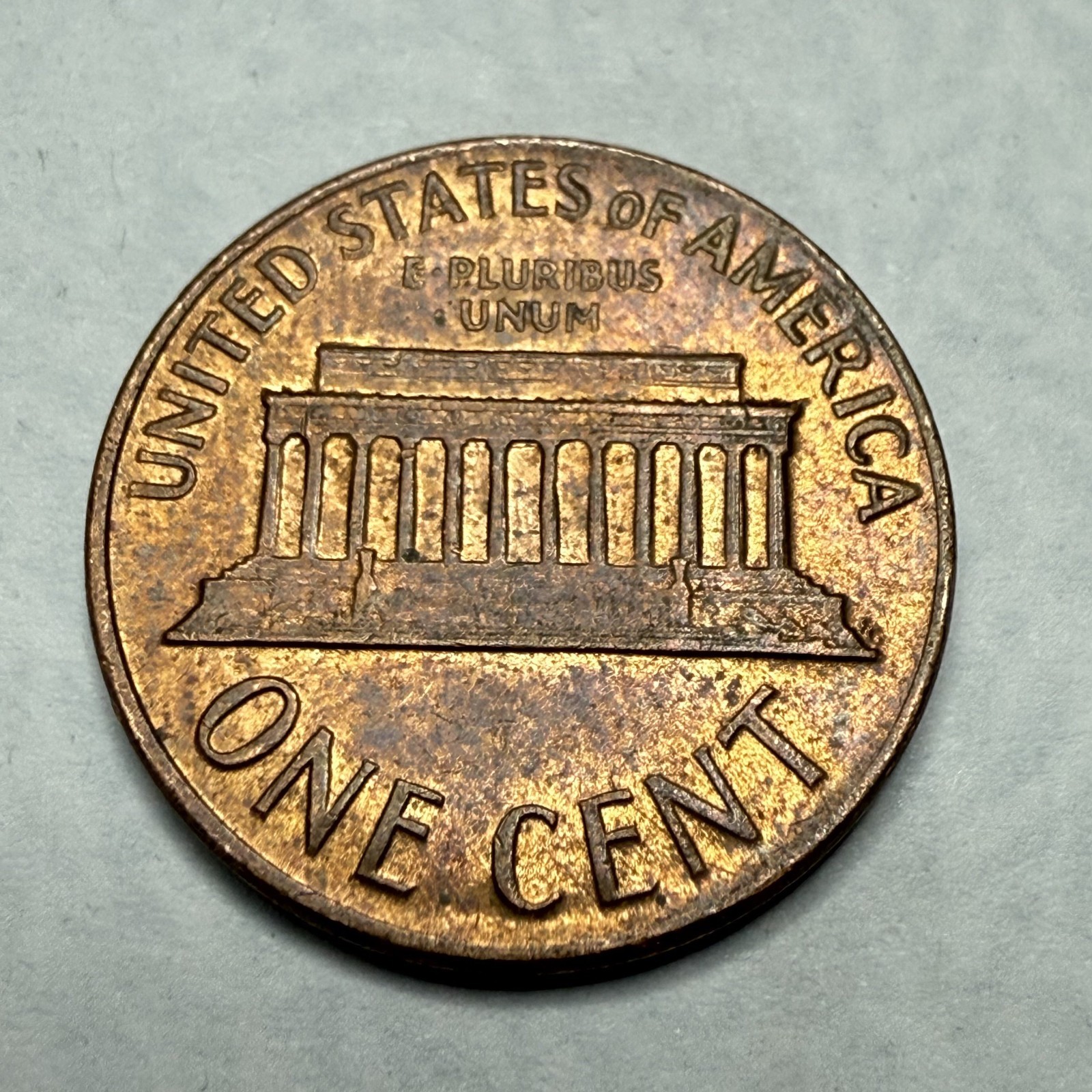 1967 P Lincoln Memorial Rotated Die