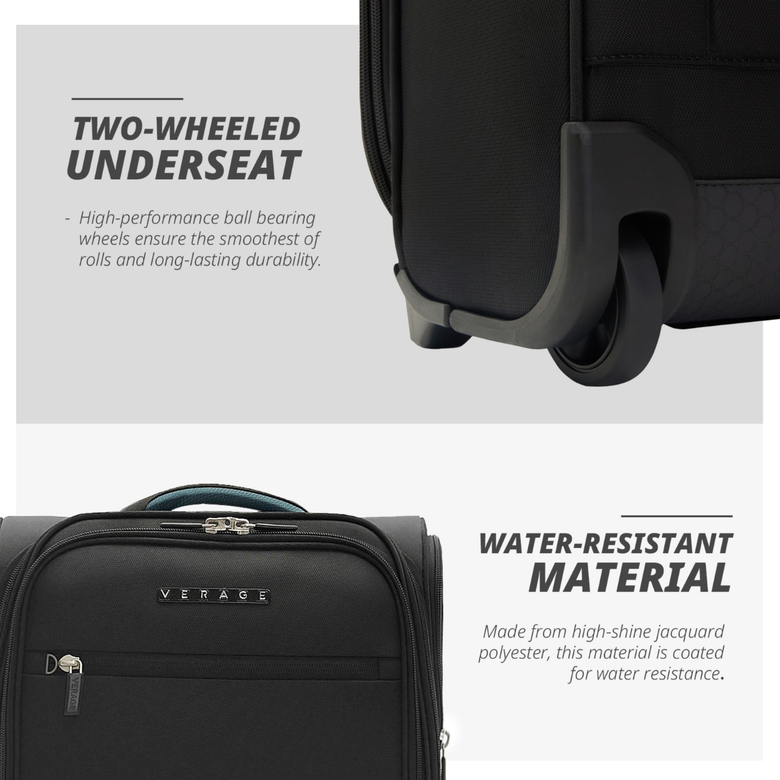 Verage 16 In Rolling Underseat Luggage with Wheels, Softside Expanable Suitcase