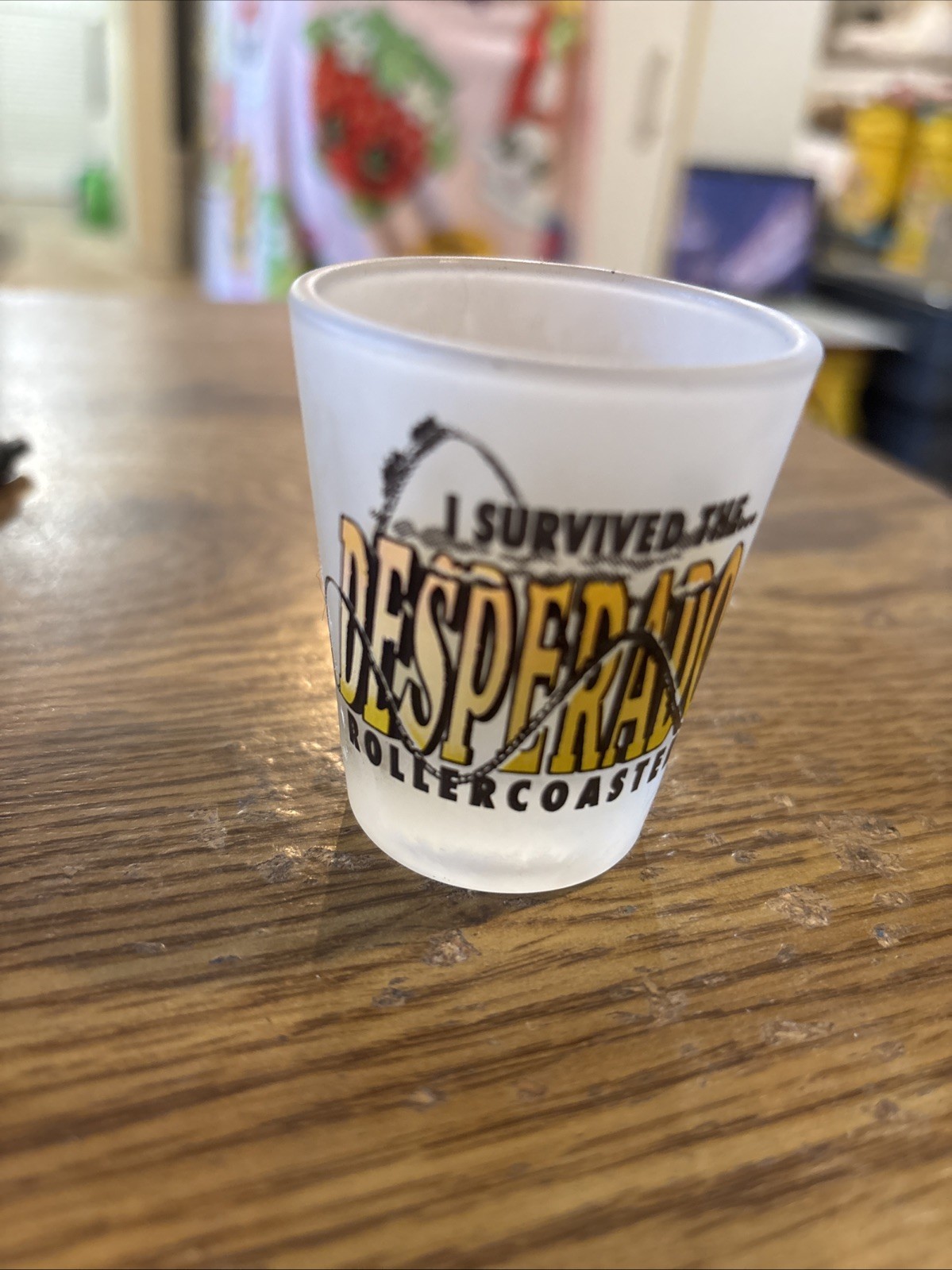 I survived the Desperado Rollercoaster, Souvenir Shot Glass, Buffalo Bill's in