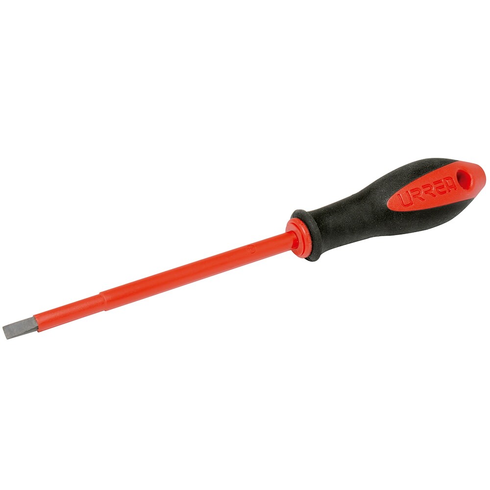 URR9716B Electric 1000V Insulated Flat Screwdriver, 1/4" Round Shank