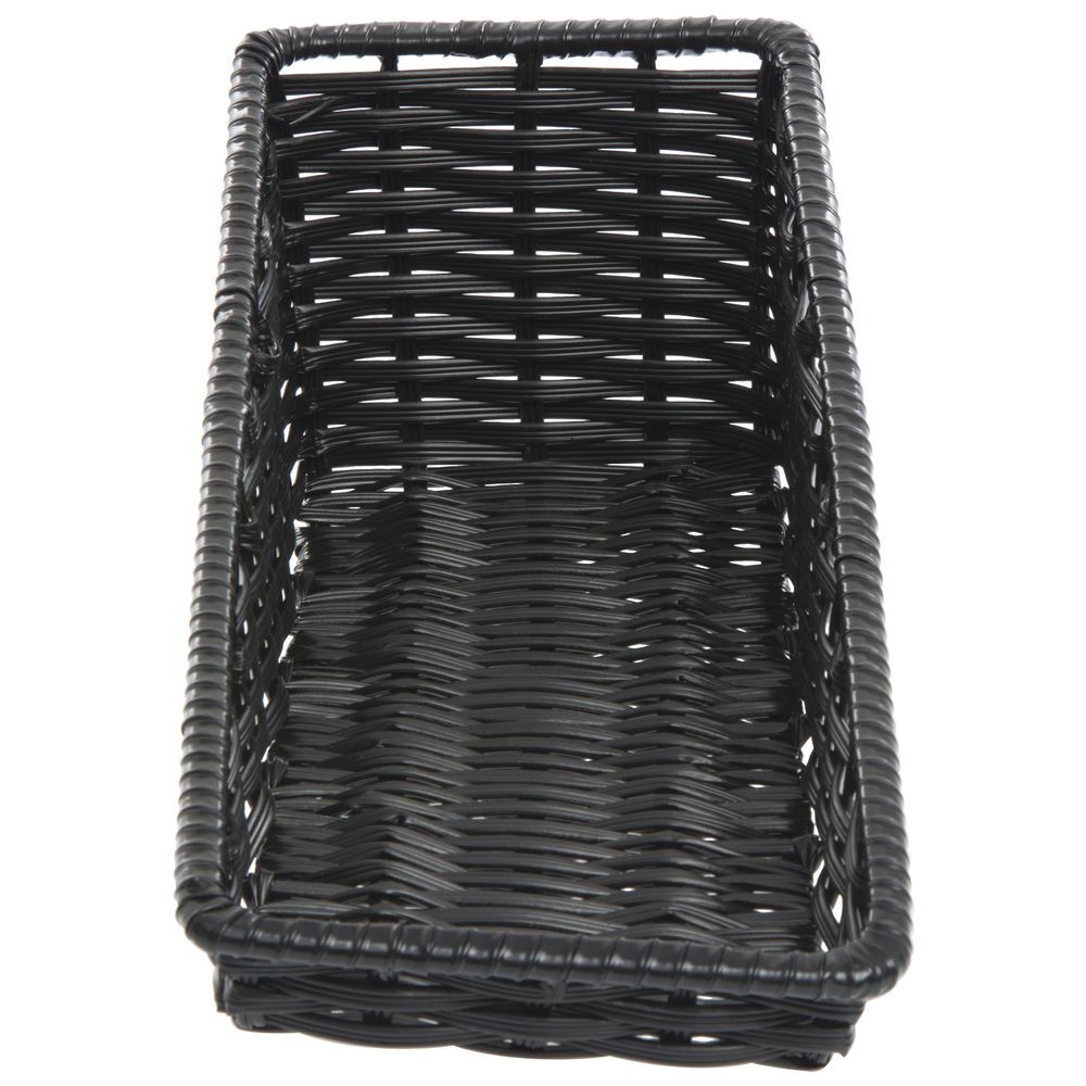 HUBERT Tapered Wicker Look Tapered Storage Basket, Rectangular Black - 7 1/2"L x