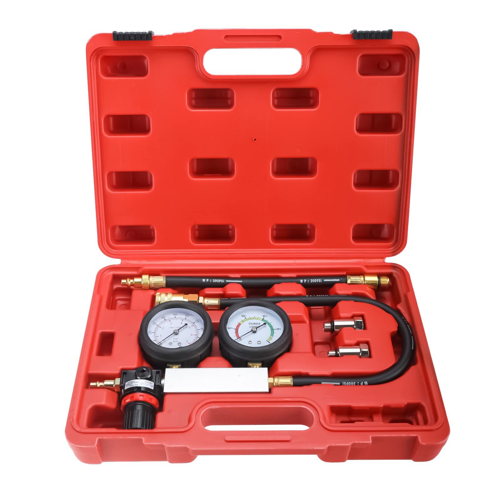 KUNTEC Cylinder Leak Down Tester Engine Compression Diagnostics Test Tool Kit