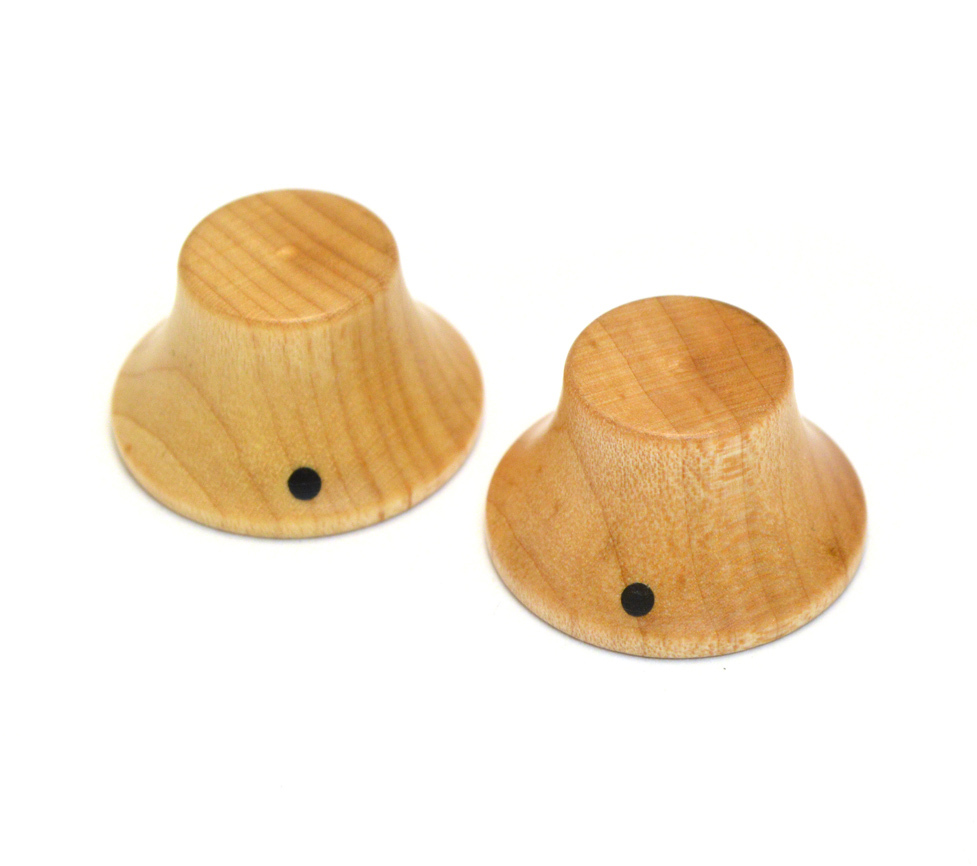 (2) Maple Bell Knobs for Guitar/Bass for 6mm Split Shaft PK-3197-0M0