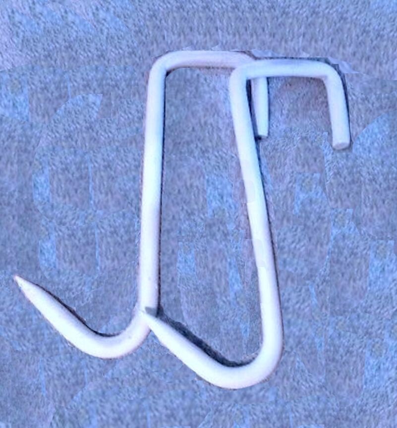 Estate rustic PAIR antique 2x4 stud BARN HOOKS - whitewash paint wall decor/use!