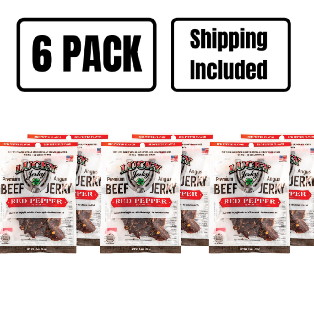 Red Pepper Beef Jerky | Pack of 6 | 1.5 oz | Shipping Included | Nebraska Star B