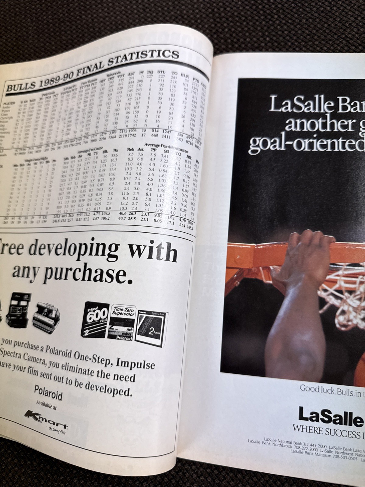 1990-91 Chicago Bulls Game Program Micheal Jordan Missing Insert Pages 61-64