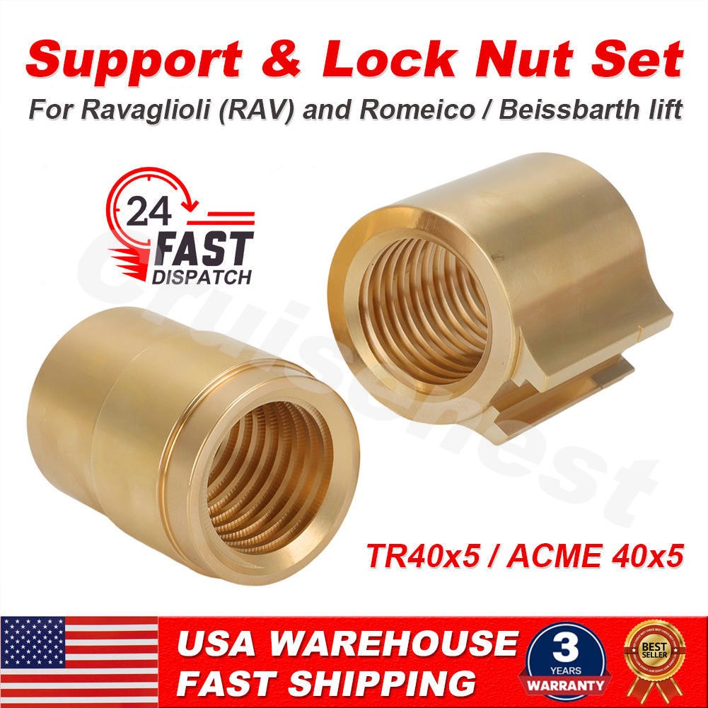 For Ravaglioli Beissbarth Support & Lock Nut Set Right-Hand Thread ACME 40x5mm