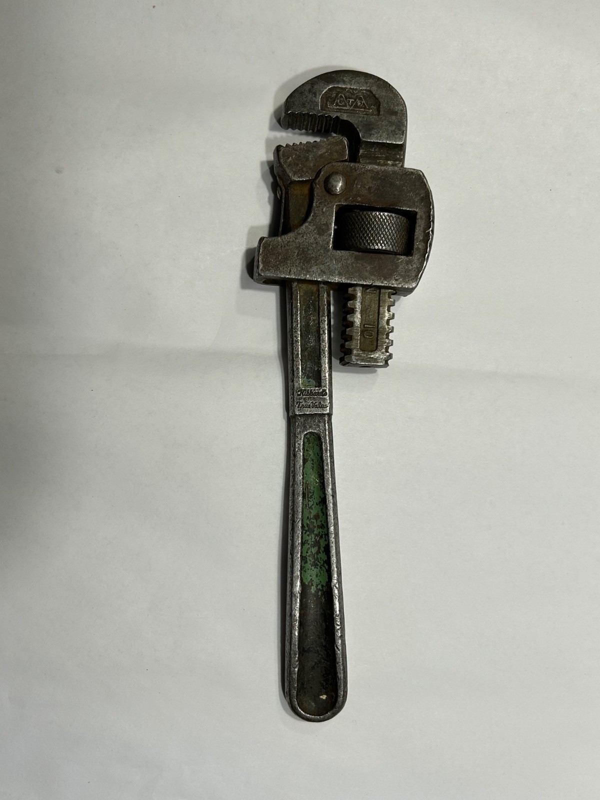 Vintage G.T.D.CORP 10" Pipe Wrench -Hibbard's True Value- MADE IN USA