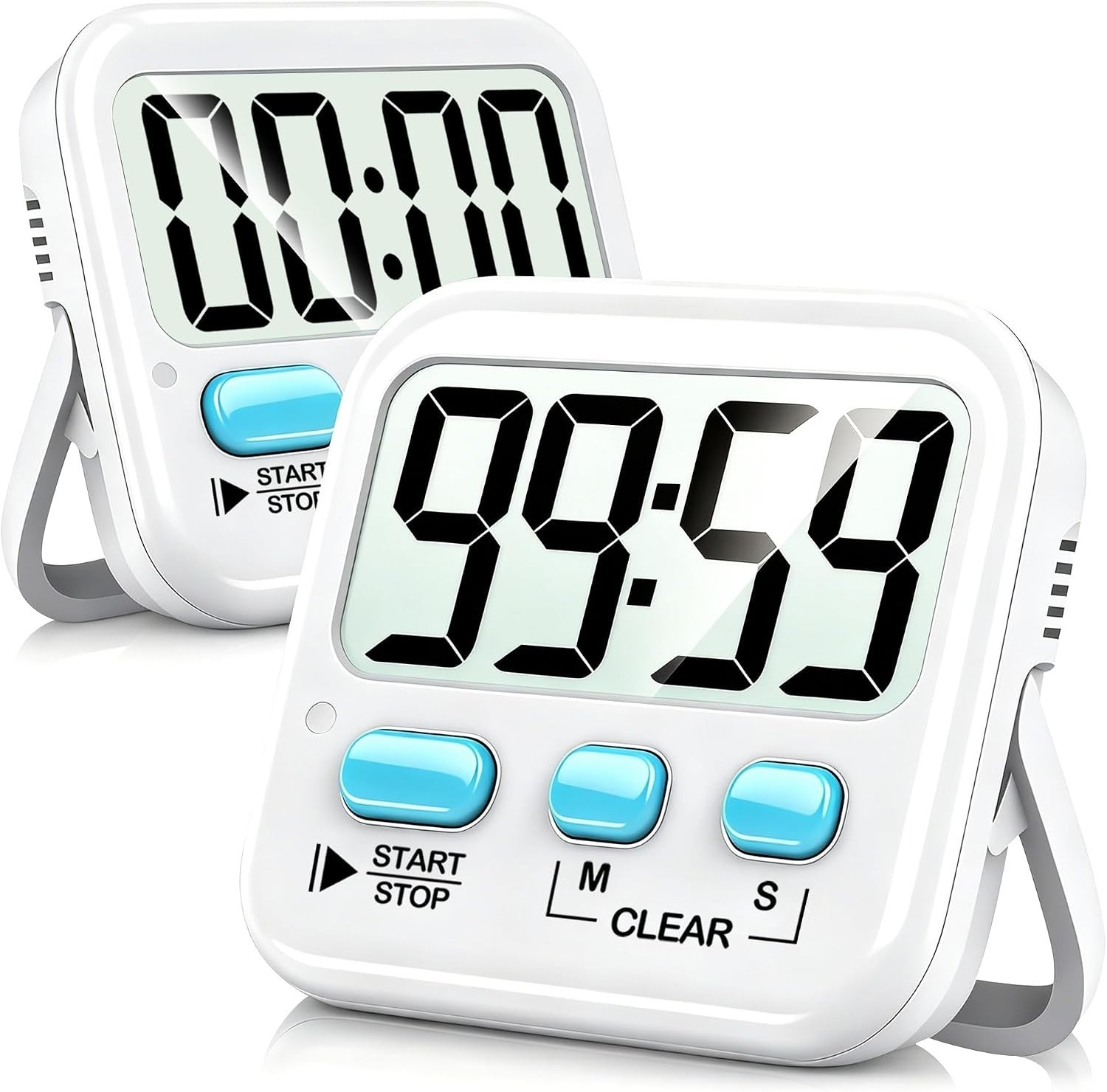 Versatile 2 Pack Countdown Timers with Loud Beep, Perfect for Home or Classroom